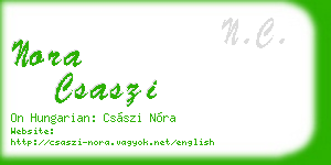 nora csaszi business card